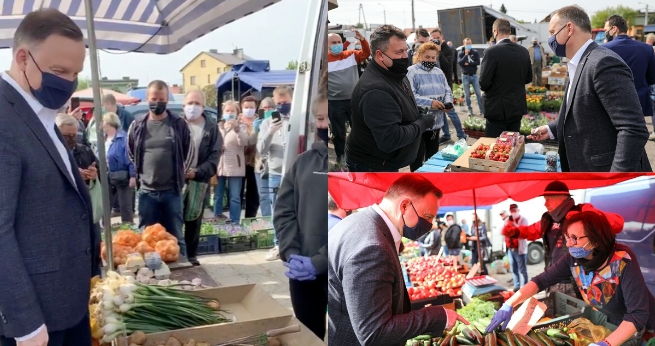 Prezydent z gospodarską wizytą na targu, popytać co tam, jak tam
