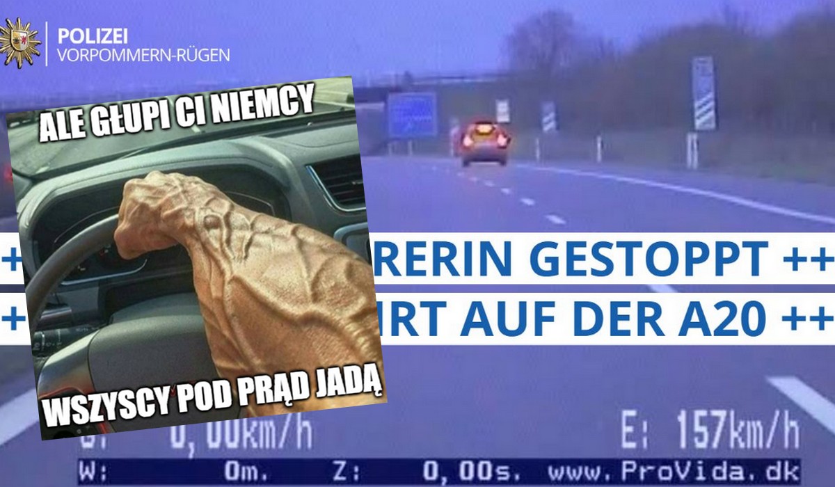 Niemcy: policja zatrzymała Polaka, który jechał autostradą 210 km/h, ale pod prąd