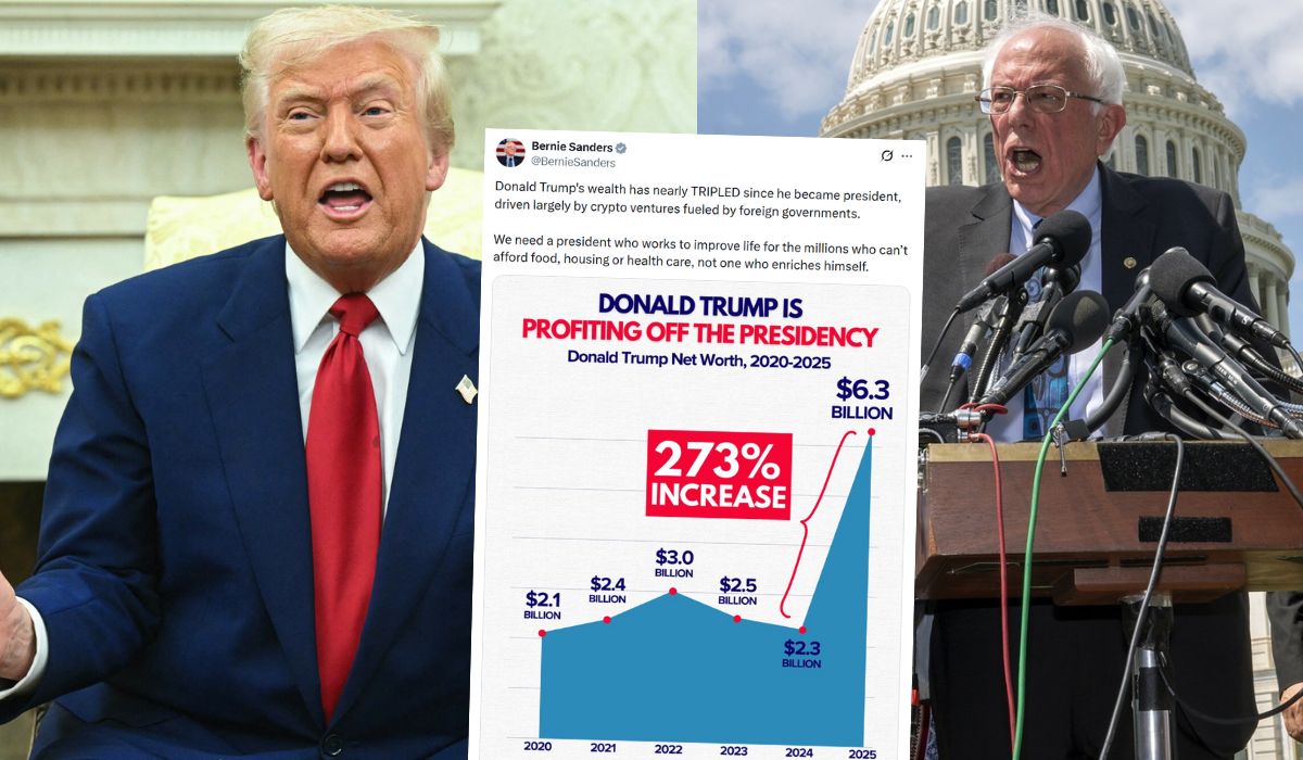 Senator Bernie Sanders oskarżył Donalda Trumpa o potrojenie majątku w trakcie prezydentury
