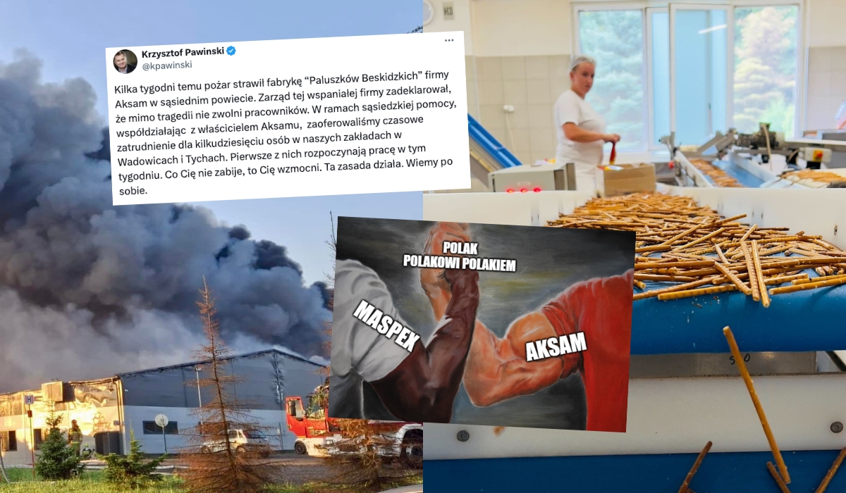 Firma Maspex zadeklarowała pomoc firmie Aksam, tej od Paluszków Beskidzkich i pożaru, tak po koleżeńsku