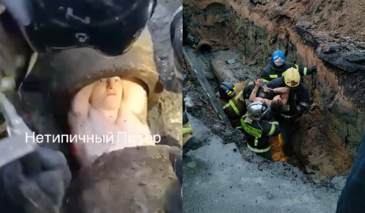 Rosja: trzeba było rozkopać ulicę, żeby wydostać zaklinowanego chłopaka ukrywającego się przed mobilizacją