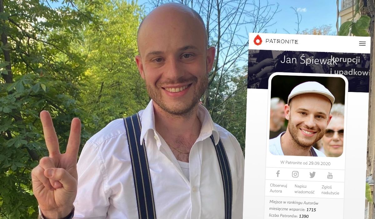 Jan Śpiewak ruszył z Patronite, zbiera na bycie YouTuberem i politykiem ogólnopolskim, nie tylko warszawskim