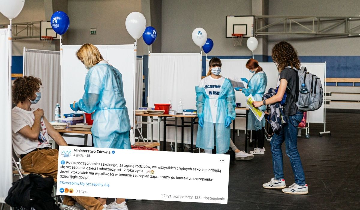 Ministerstwo Zdrowia zapowiada start szczepień w szkołach dla dzieci od 12. roku życia