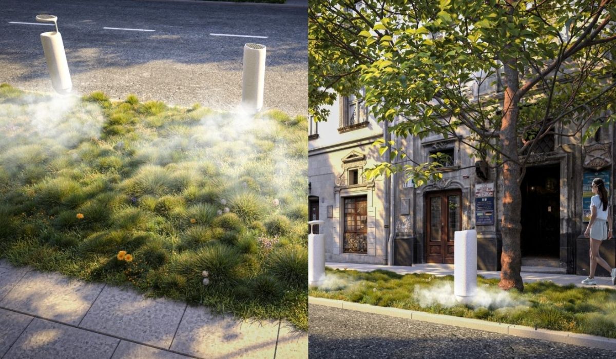 Polacy zaprojektowali słupki, które zbierają deszczówkę a potem same nawadniają zieleń