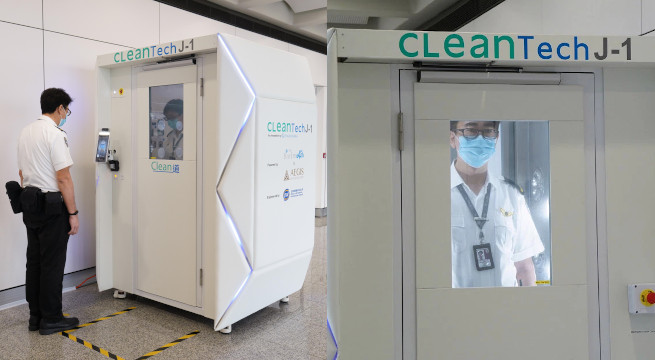 Lotnisko w Hong Kongu testuje kabinę, która zabija wirusy w 40 sekund