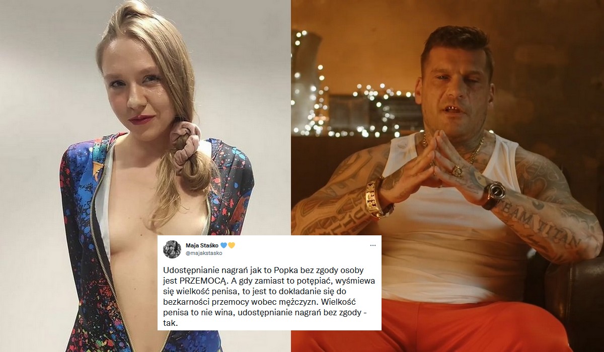 Wyciekło nagranie rapera Popka, Maja Staśko krytykuje wyśmiewanie wielkości jego penisa