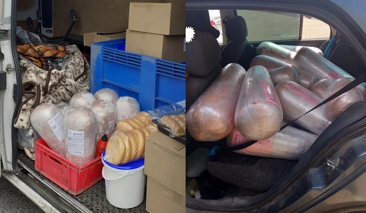 Czeska policja zatrzymała jadące z Polski auto, które w rozgrzanym bagażniku przewoziło ponad 300 kg kebabowych kul mocy