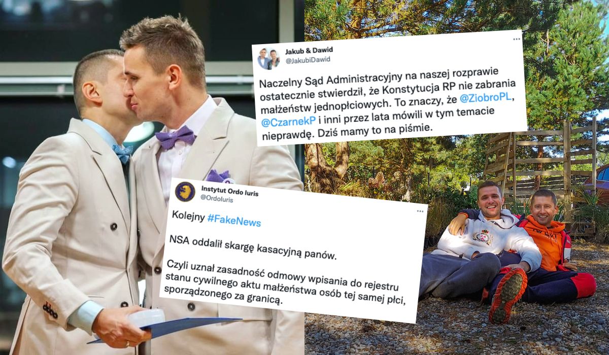 Znana para, Jakub i Dawid, ogłasza, że sąd uznał ich małżeństwo, Ordo Iuris twierdzi, że kłamią