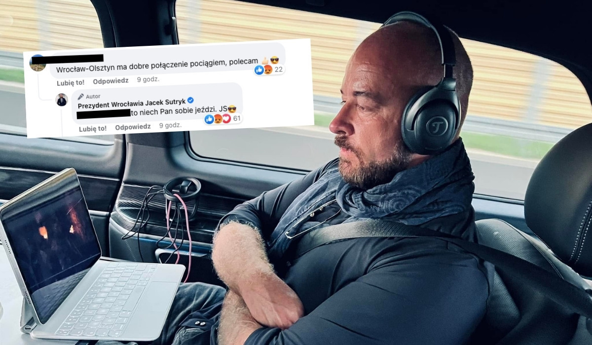 Prezydent Wrocławia podczas podróży poradził mieszkańcom miasta, żeby sami sobie jeździli pociągiem