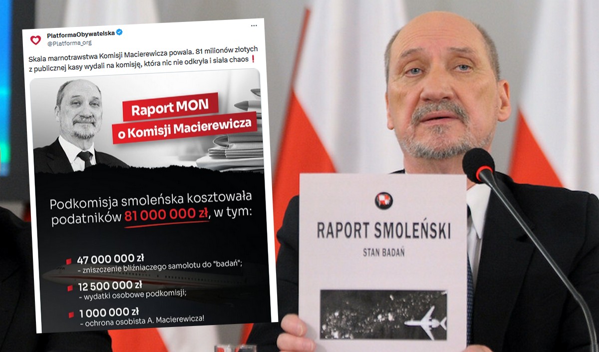 Okazało się, że podkomisja smoleńska kosztowała Skarb Państwa ponad 81 mln zł