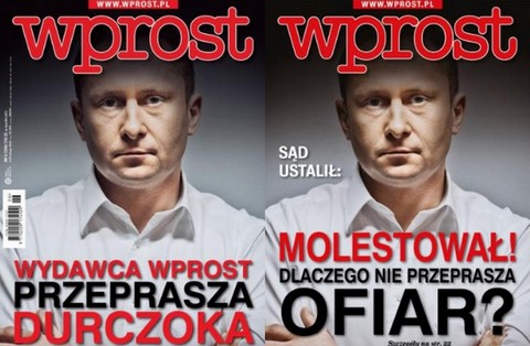"Wprost" z podwójną okładką z Durczokiem. Na jednej przeprasza