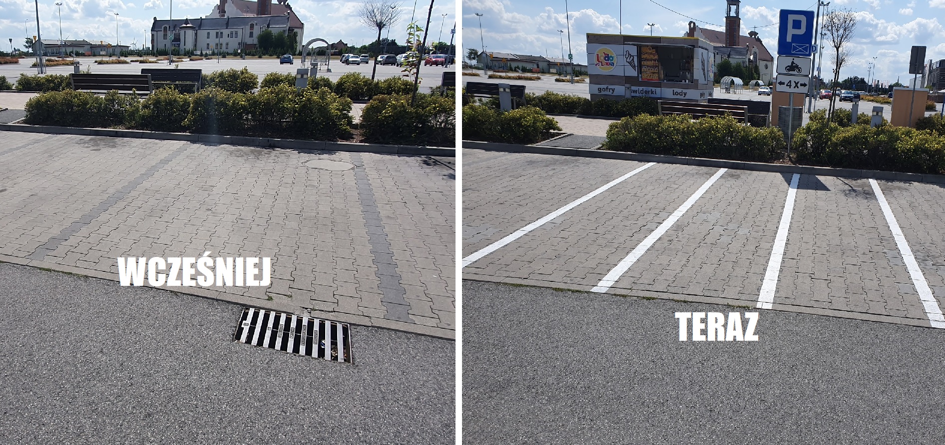 Prezydent Inowrocławia uroczyście odsłonił pięć pasków farby na asfalcie