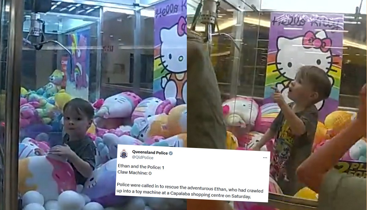 Australia: policja musiała wyciągać chłopca z automatu z zabawkami, bo jakoś wlazł