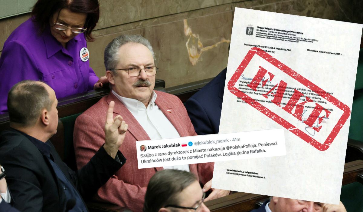 Marek Jakubiak znowu łyknął fejka i podał dalej pismo o "nakazie pracy dla Ukraińców"