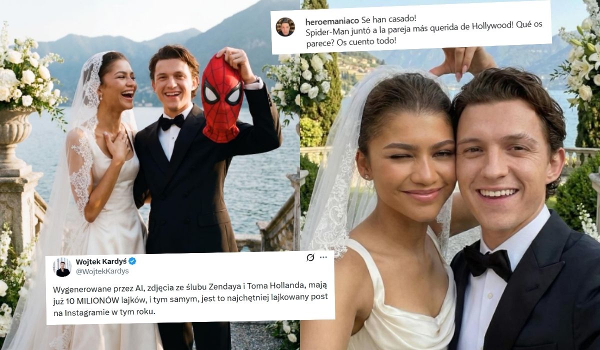 Ślubne zdjęcia Zendayi i Toma Hollanda zebrały 10 mln lajków, ale są wygenerowane przez AI