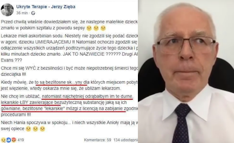Jerzy Zięba o poznańskich lekarzach: "Najchętniej odrąbałbym im te durne lekarskie łby"