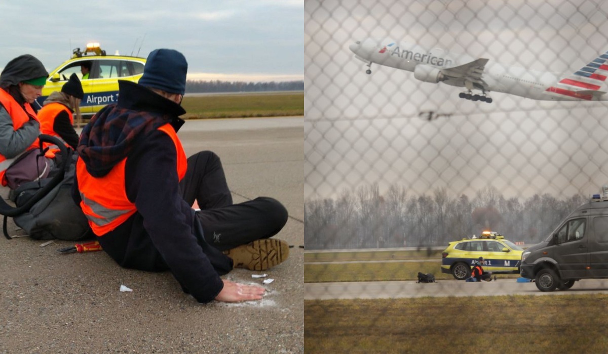 Niemcy: aktywiści klimatyczni przykleili się do pasa startowego, zostali usunięci rozpuszczalnikiem i siłą