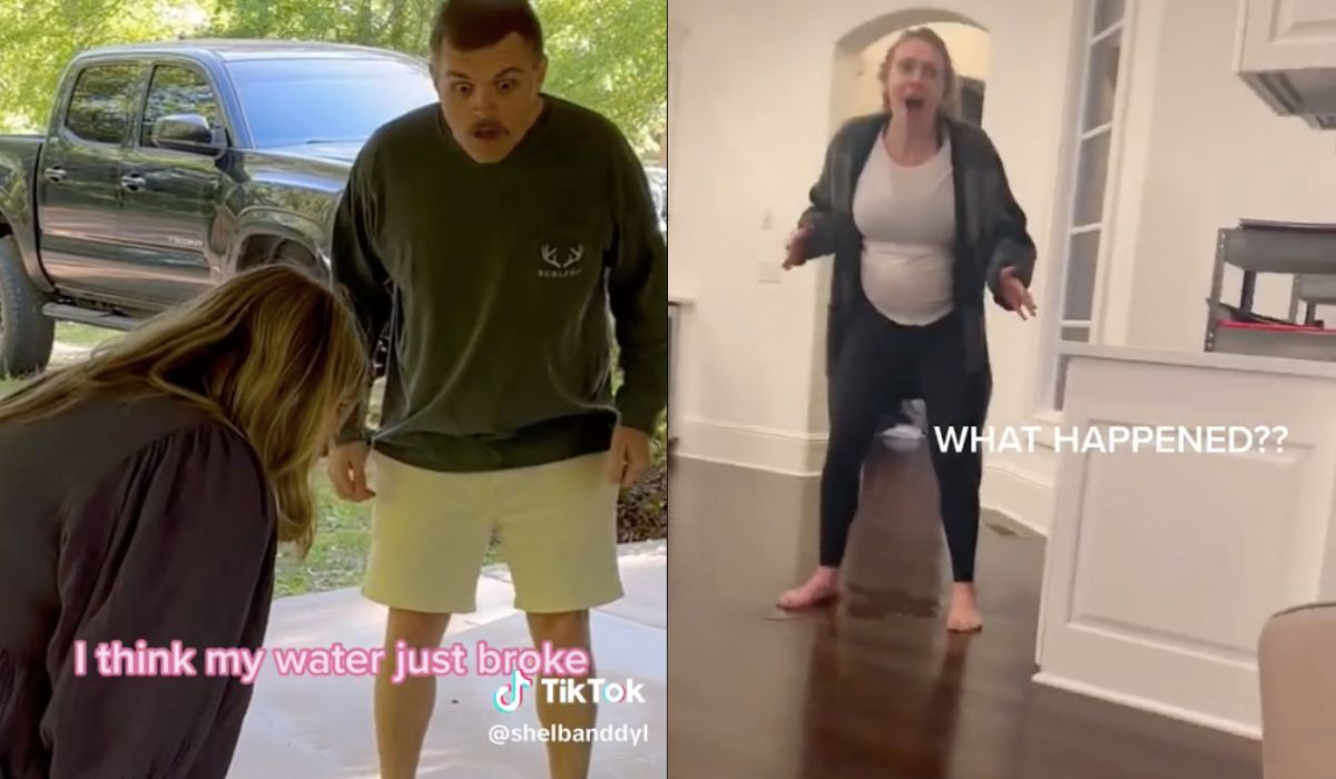 TikTok: kobiety w zaawansowanej ciąży wkręcają partnerów, że wody im odeszły