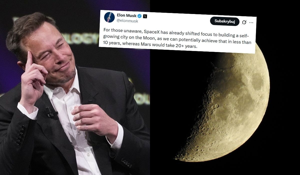Elon Musk ogłosił, że ma ambicję wybudować miasto na Księżycu, i to tak w ciągu 10 lat