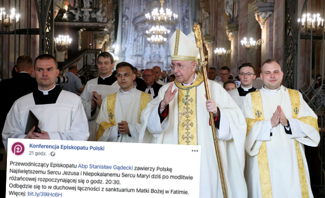 Przewodniczący Episkopatu zawierzył Polskę sercu Jezusa i Maryi (osobno)