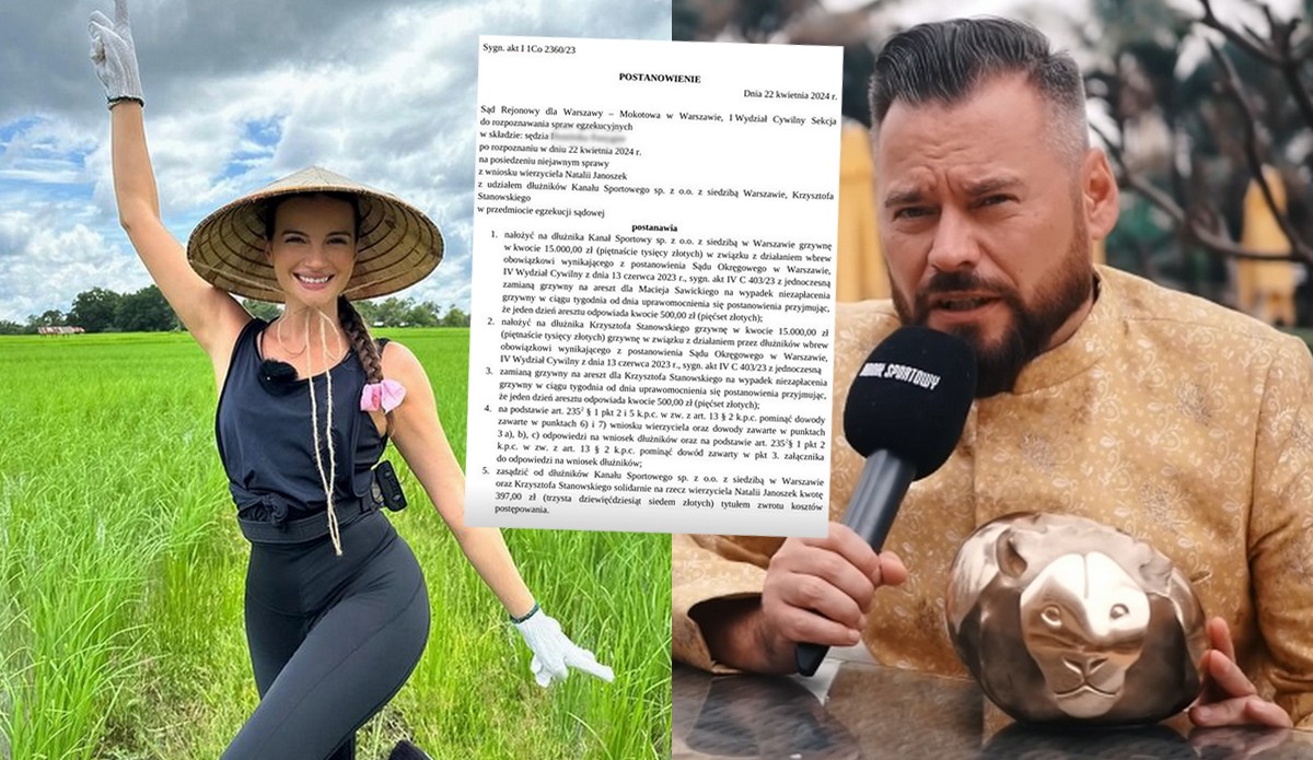 Natalia Janoszek pochwaliła się, że sąd nałożył grzywnę na Krzysztofa Stanowskiego i Kanał Sportowy