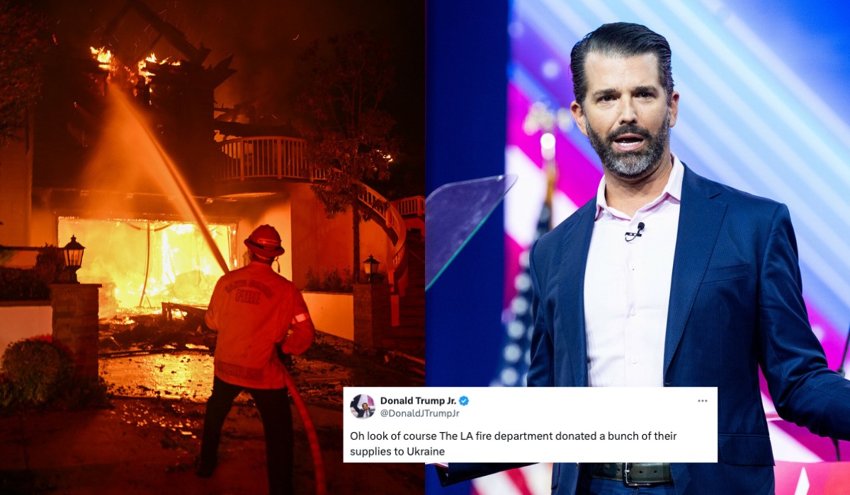 Syn Trumpa stwierdził, że rozprzestrzenianie się pożarów w Los Angeles to w sumie wina Ukrainy