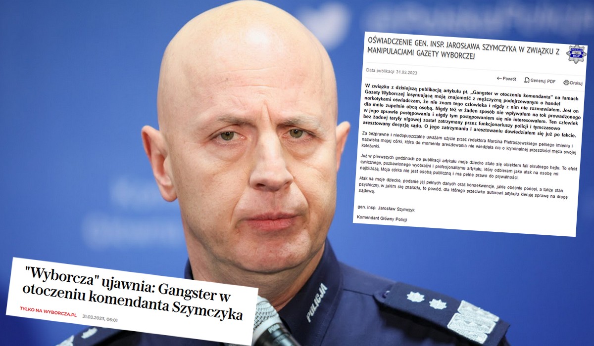 Szef policji reaguje na doniesienia Wyborczej, że jego córka kumpluje się z gangsterem, uważa, że to hejtowanie
