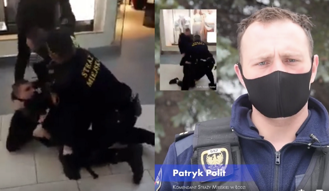 Łódź: Straż Miejska komentuje słynny film z brutalnego zatrzymania, "nie chodziło o maseczkę"