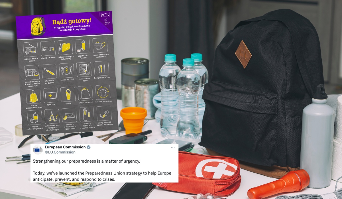 Porada, żeby przygotować się na 72 godziny bez pomocy państwa, zaczęła obowiązywać w całej UE