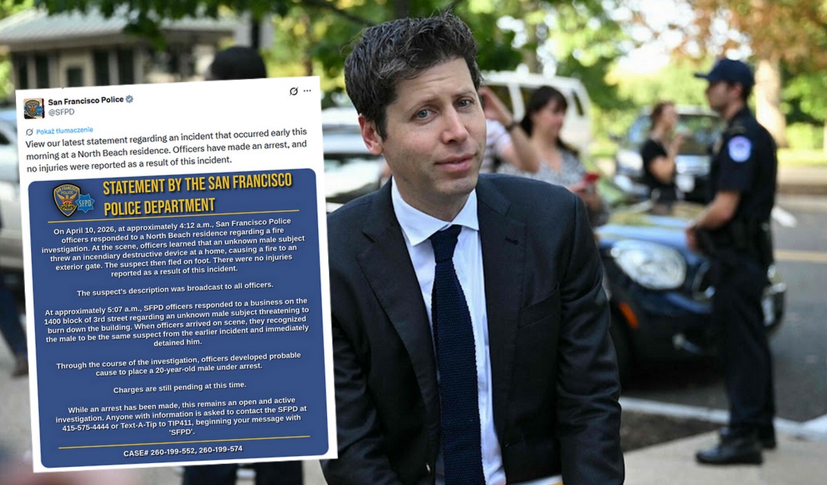 USA: policja zatrzymała 20-latka, który rzucił koktajlem Mołotowa w dom Sama Altmana