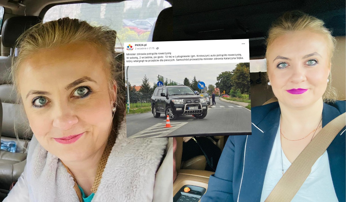 Minister zdrowia potrąciła rowerzystę samochodem, którego nie wpisała w oświadczenia majątkowe