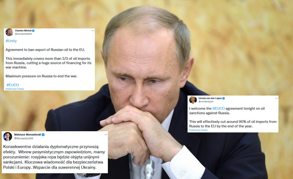 Jest porozumienie o zakazie importu rosyjskiej ropy do UE