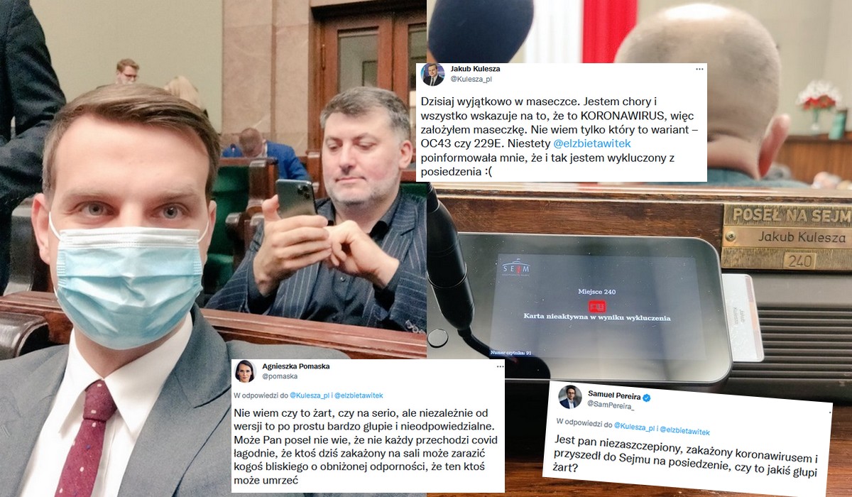 Poseł Kulesza chwali się, że "zaraża koronawirusem" i cieszy się, że strollował tym innych posłów