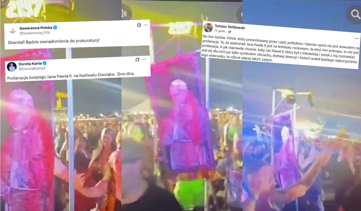 Politycy grzmią, że podczas festiwalu Pol'and'Rock sprofanowano wizerunek Jana Pawła II