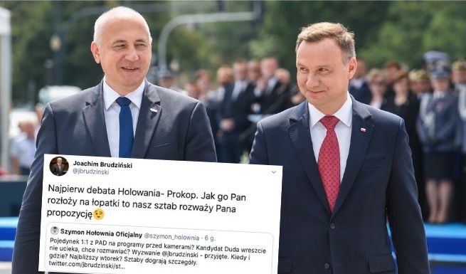 Joachim Brudziński śmieszkuje z Hołowni domagającego się debaty z prezydentem Dudą