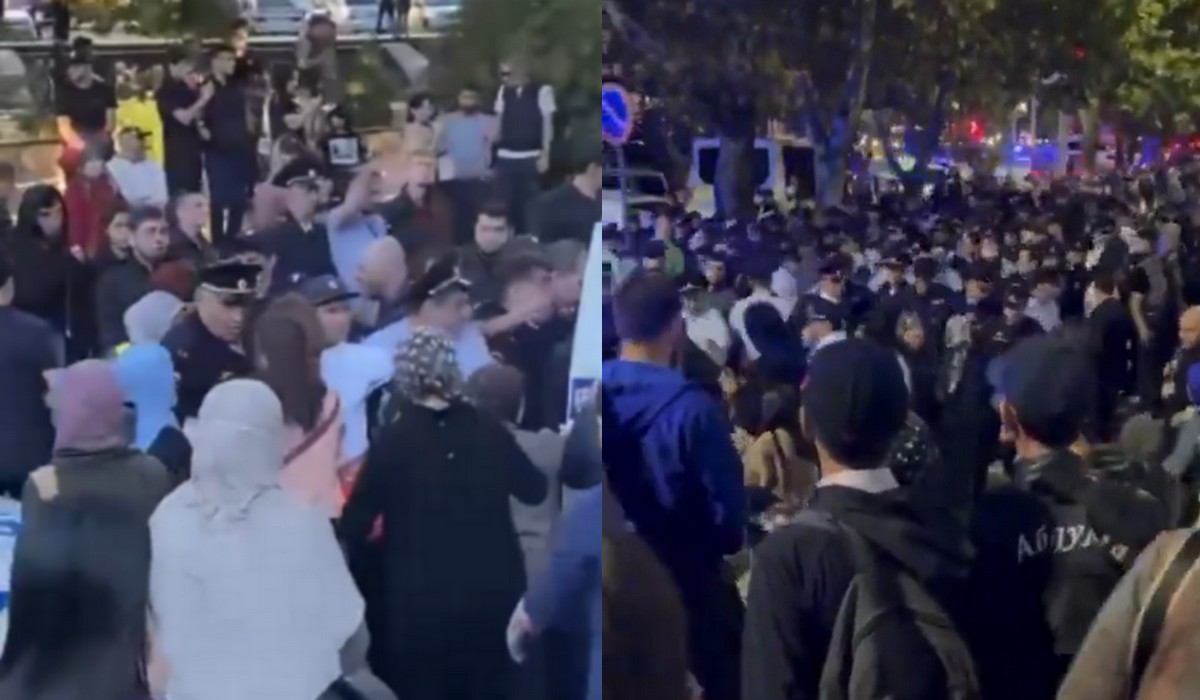 Kobiety w Dagestanie protestują przeciwko mobilizacji. "To Rosja napadła na Ukrainę!". Palą portrety Putina