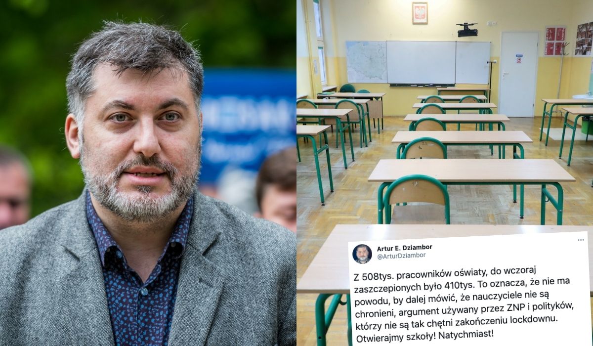 Dziambor pyta jak to jest, że większość nauczycieli zaszczepiona, a dzieci dalej kiszą się w domach