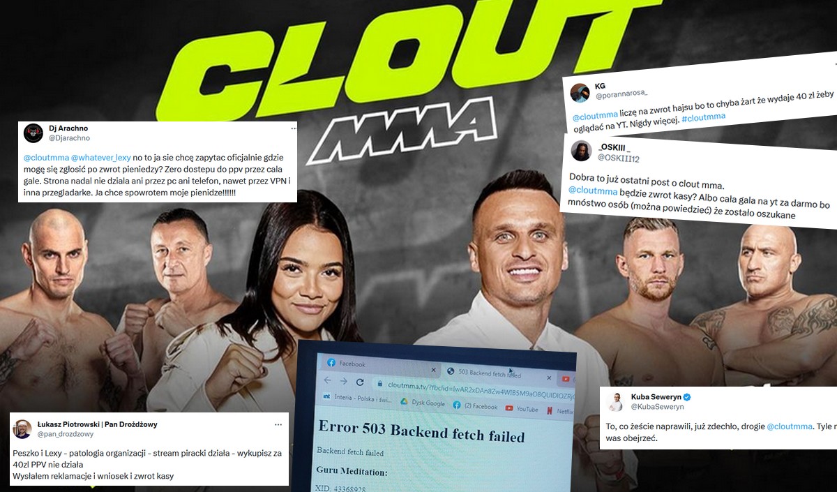 Clout MMA z pierwszymi "sukcesami": podczas gali padły serwery, widzowie chcą zwrotu pieniędzy
