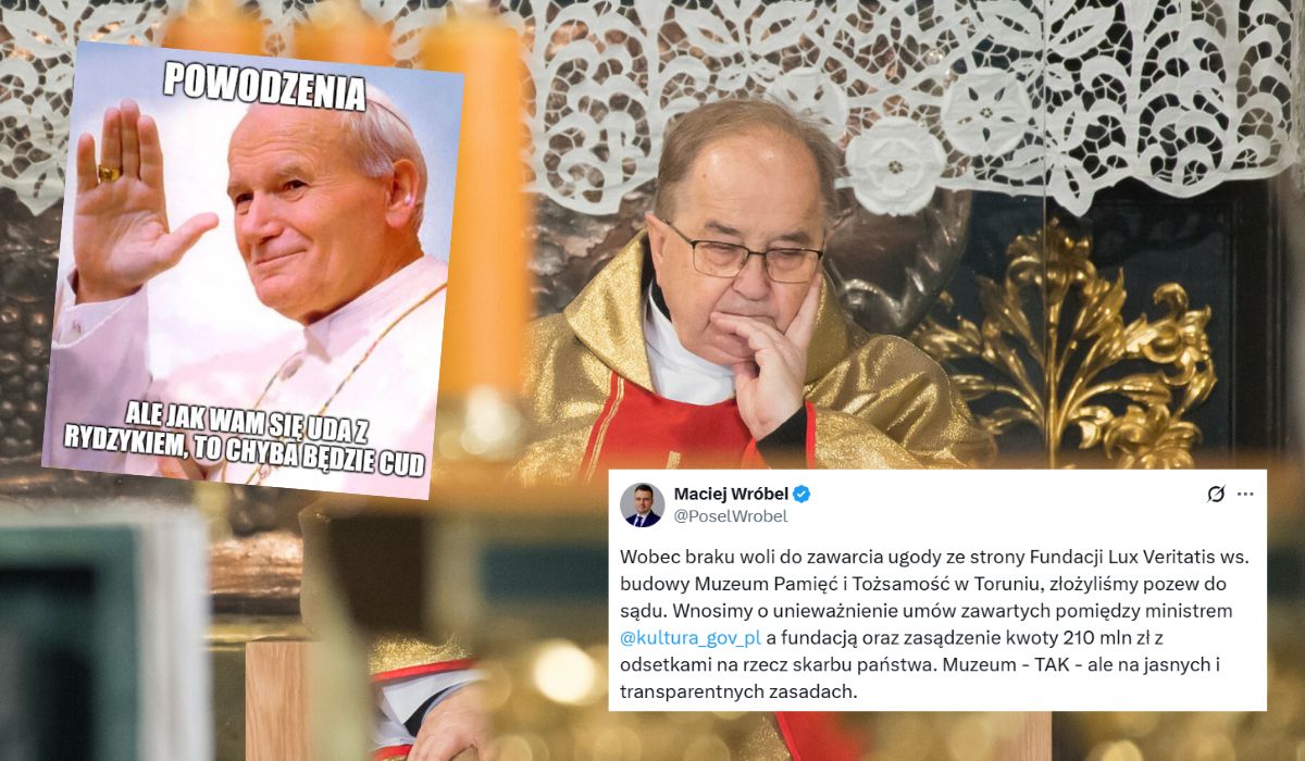 Ministerstwo Kultury ma taki pomysł, żeby fundacja ojca Rydzyka oddała 210 mln zł dotacji, i to z odsetkami