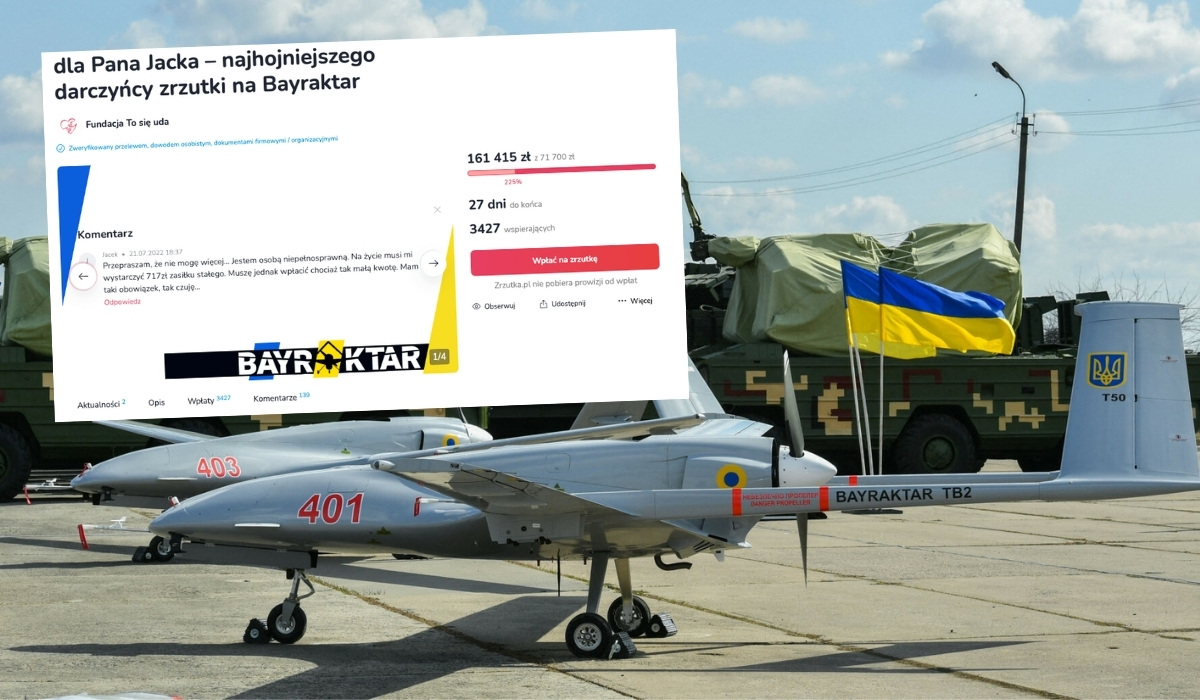 Niepełnosprawny, żyjący z renty mężczyzna wzruszył swoim datkiem na drona tyle osób, że teraz trwa zbiórka na niego