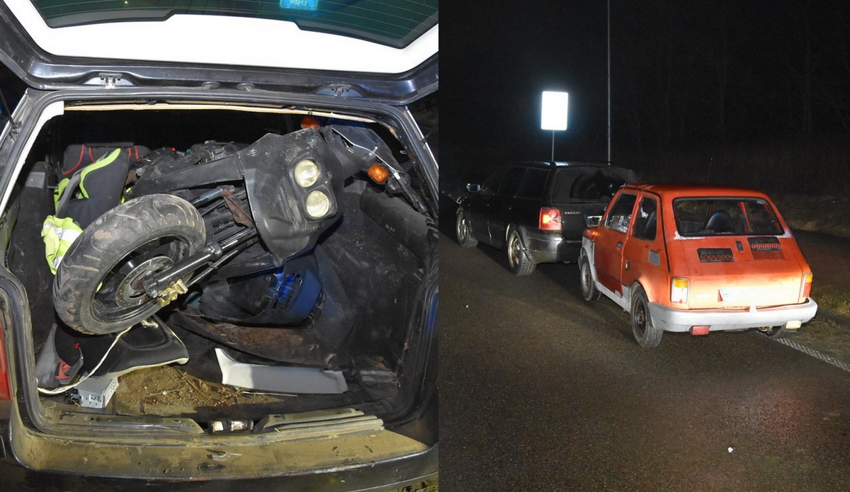 Lubaczów: trzech panów zawinęło skuter do bagażnika i malucha na hol, potem spanikowali na widok policji