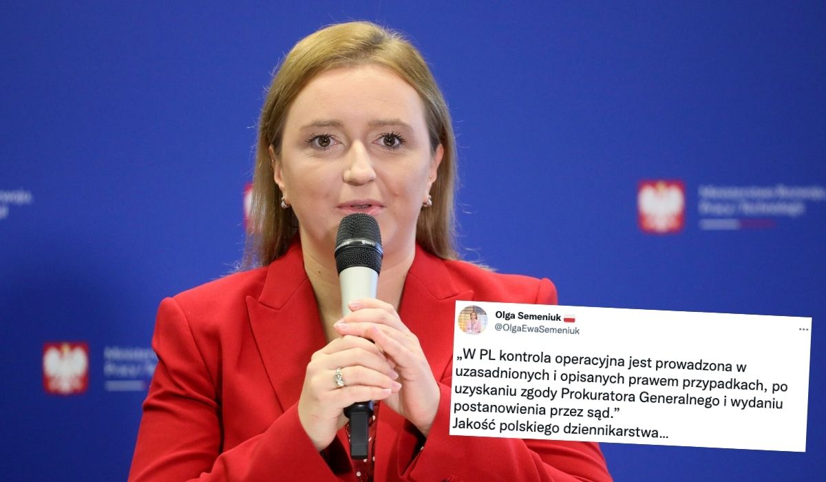 Olga Semeniuk twierdzi, że nie ma nic złego w szpiegowaniu Pegasusem, bo sama nie ma nic do ukrycia
