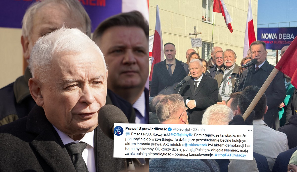 Prezes Kaczyński na protestach przed prokuraturą, ostrzega, że realizowana jest "operacja przeciwko Polsce"