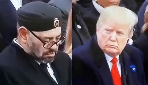Król Maroka zasnął podczas przemówienia Macrona