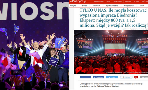 wPolityce.pl: wypasiona impreza Biedronia kosztowała nawet 1,5 mln zł