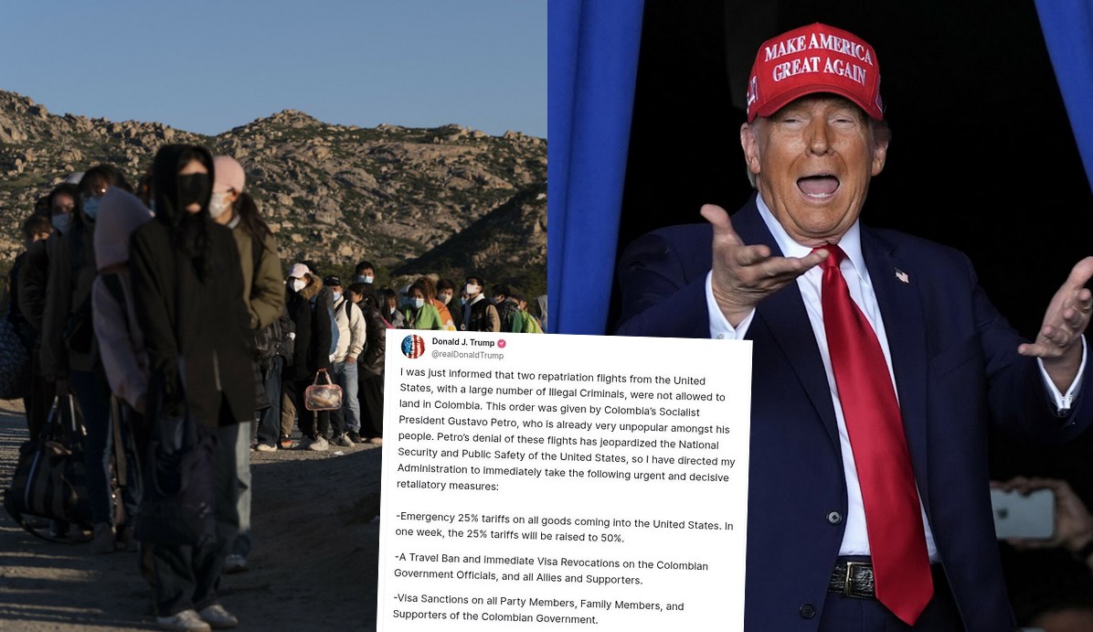 Kolumbia odmówiła przyjęcia migrantów z USA, ale po groźbach Trumpa sama wyśle po nich samolot