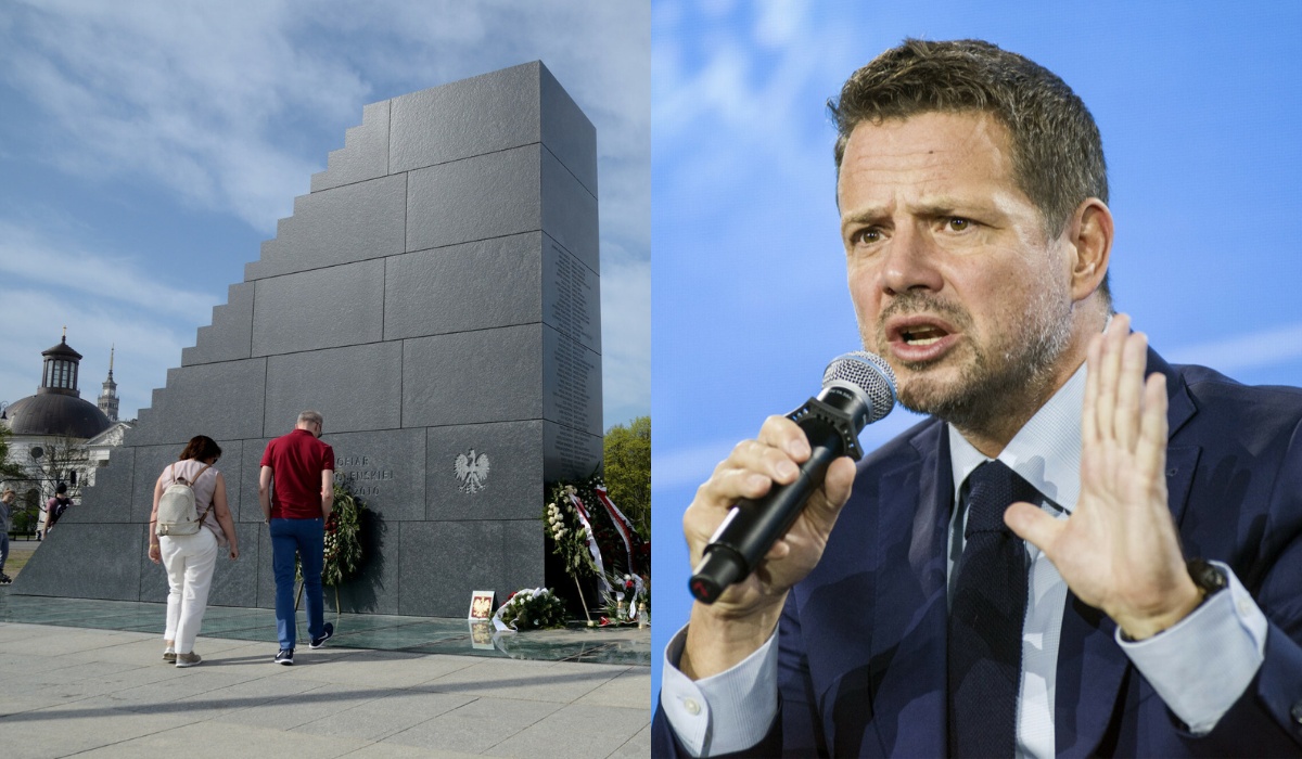 Trzaskowski przeciwny przeniesieniu pomnika smoleńskiego, mówi, że to by wywołało wojnę