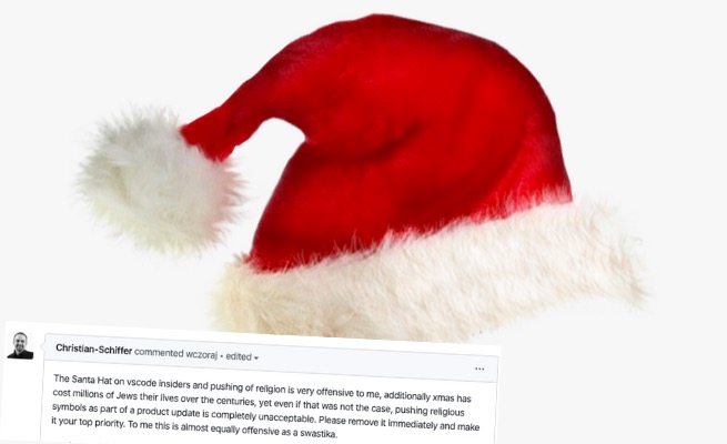 Drama na Githubie: Żyd poprosił o usunięcie czapki Mikołaja, bo go obraża, Microsoft usunął