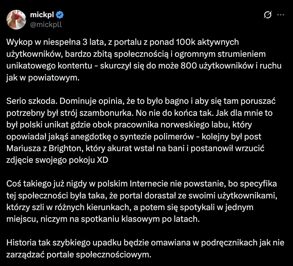o upadku Wykopu [*]