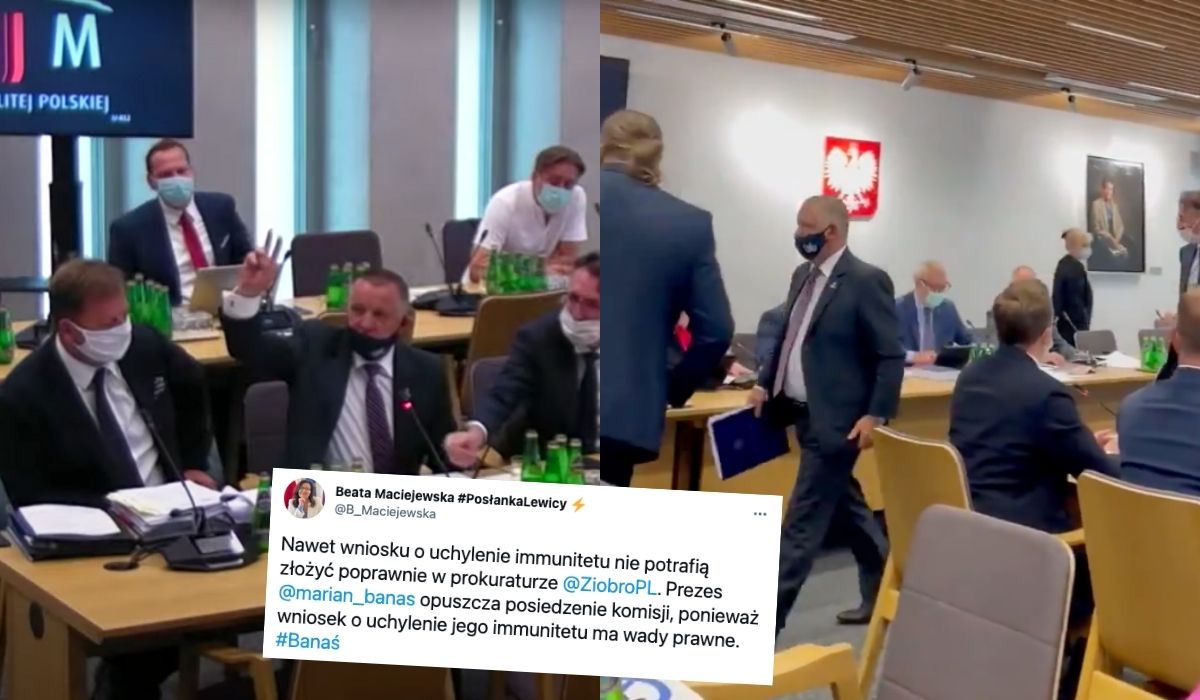 Marian Banaś znudził się komisją we własnej sprawie i wyszedł zająć się czymś ciekawszym